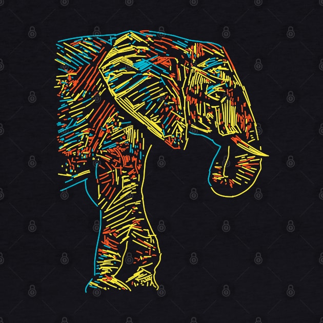 elephant side view abstract by Mako Design 